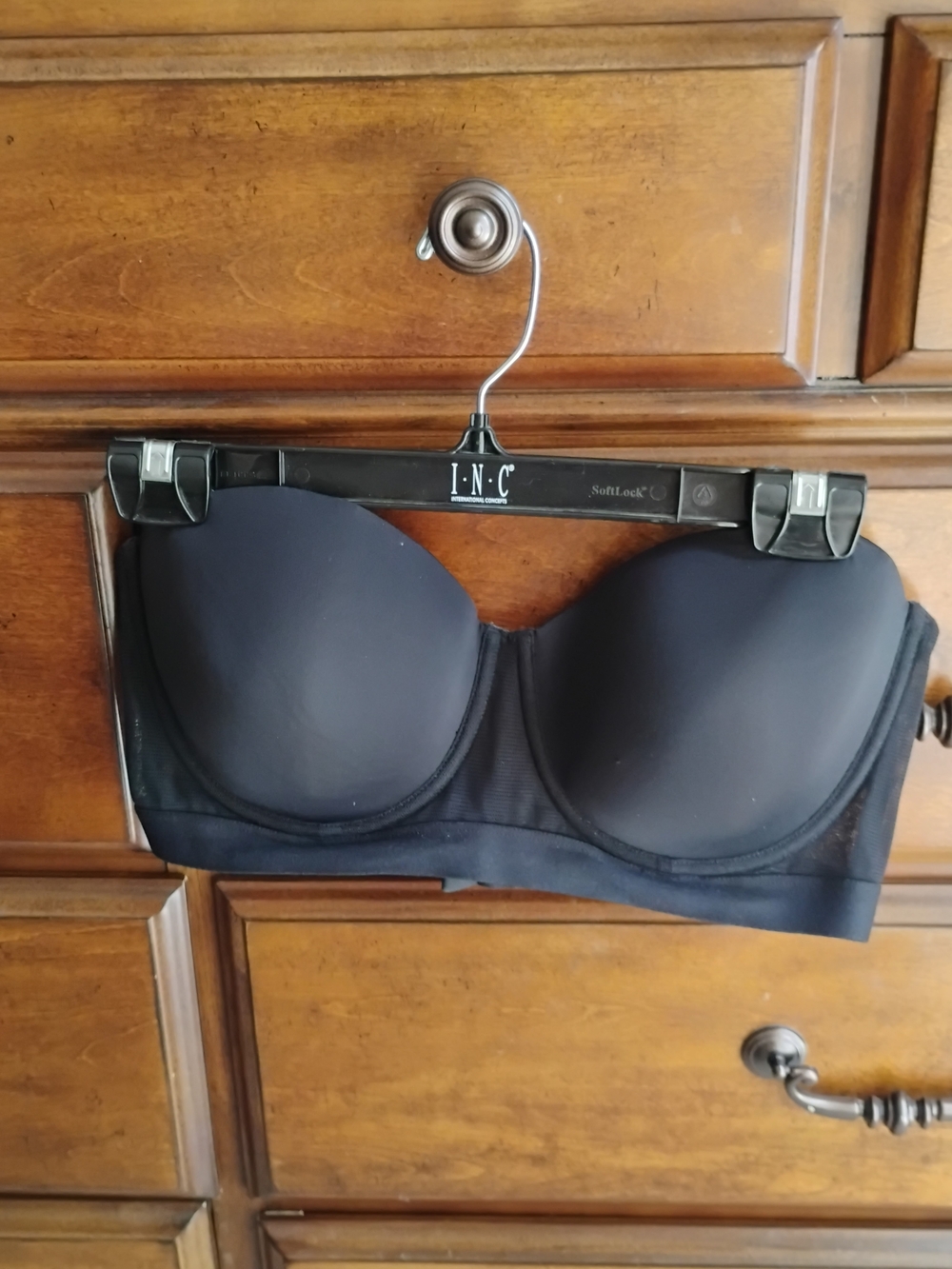 Lively Black Strapless Bandeau Bra with Molded Cups